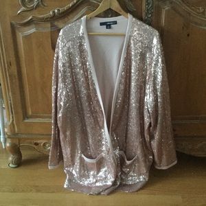 Pink sequined cardigan